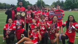 Iyanna Sheets tossed a one-yard touchdown pass to Aleizha Blunt in overtime to lead Manchester to a 12-6 victory over the East Windsor co-op in the championship game of the Connecticut Interscholastic Athletic Conference girls' flag high school football championship.