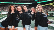 During the New York Jets final exhibition game against the Philadelphia Eagles, the NFL team honored two girls' flag high school football teams that won championships earlier this year.