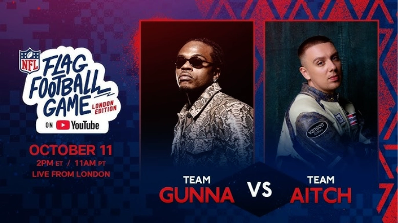The biggest creators, celebrities, and NFL legends are going head-to-head in an ultimate game of Flag Football in London Saturday.