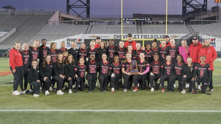 Behind Mariah Harrison's strong arm, Central beat Vestavia Hills 46-7 to win its third straight Alabama Class 6A-7A girls’ high school flag state title at Protective Stadium